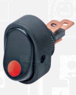 Hella Compact Off-On Rocker Switch - Red Illuminated, 12V (4478)