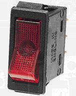 Hella Off-On Rocker Switch - Red Illuminated, 12V (4427)