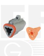 Hella Mining 9.HM4942 3-Way Male DT Connector (Incl. Wedge) - Pack of 15