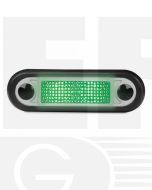 Hella 95951015 LED Narrow Rim Rectangular Courtesy Lamp - Clear Lens, (Green Light)