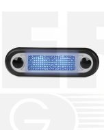 Hella 95951025 LED Narrow Rim Rectangular Courtesy Lamp - Clear Lens, (Blue Light)