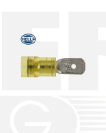 Hella PC Insulated Male Blade Terminals - Yellow (Pack of 100) (8519)