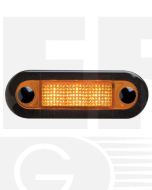 Hella 95951073 LED Wide Rim Rectangular Courtesy Lamp - 12V, Amber Lens (Amber Light)