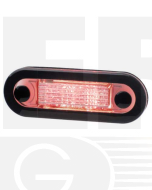 Hella 95968070 LED Wide Rim Rectangular Courtesy Step Lamp - Clear Lens, (Red Light)