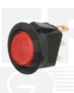 Hella Compact Off-On Rocker Switch - Red Illuminated, 12V (4446)