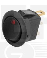 Hella 4448 Compact Off-On Rocker Switch - Red LED, 12V DC