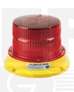 Hella Mining HM500RDIR UltraRAY-R Twin  LED Warning Beacon - Red Direct Mount